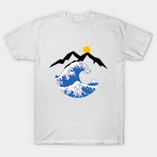 Mountain and Wave an sun T-Shirt